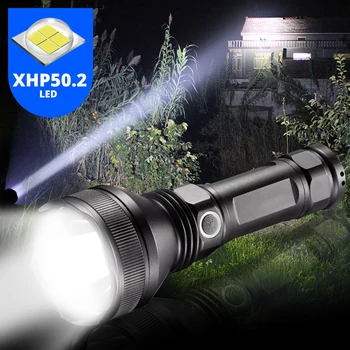 XHP50.2 Galingas Taktinis LED Žibintuvėlis savigynai Žibintuvėlis atsparus Vandeniui Lempa USB Įkrovimo naudoti 18650 arba 26650 baterija