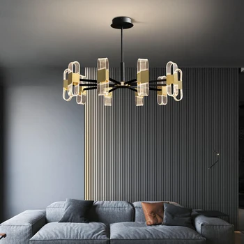 Šiuolaikinių LED lubų šviesos gyvenimo kambario, miegamasis Restoranas virtuvės LED lubų šviestuvas Juodos ir Aukso pakabos šviestuvas